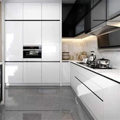 Weiß glänzende Vinylfolie für Schränke